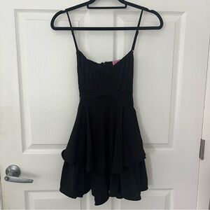 Black mini dress with shorts